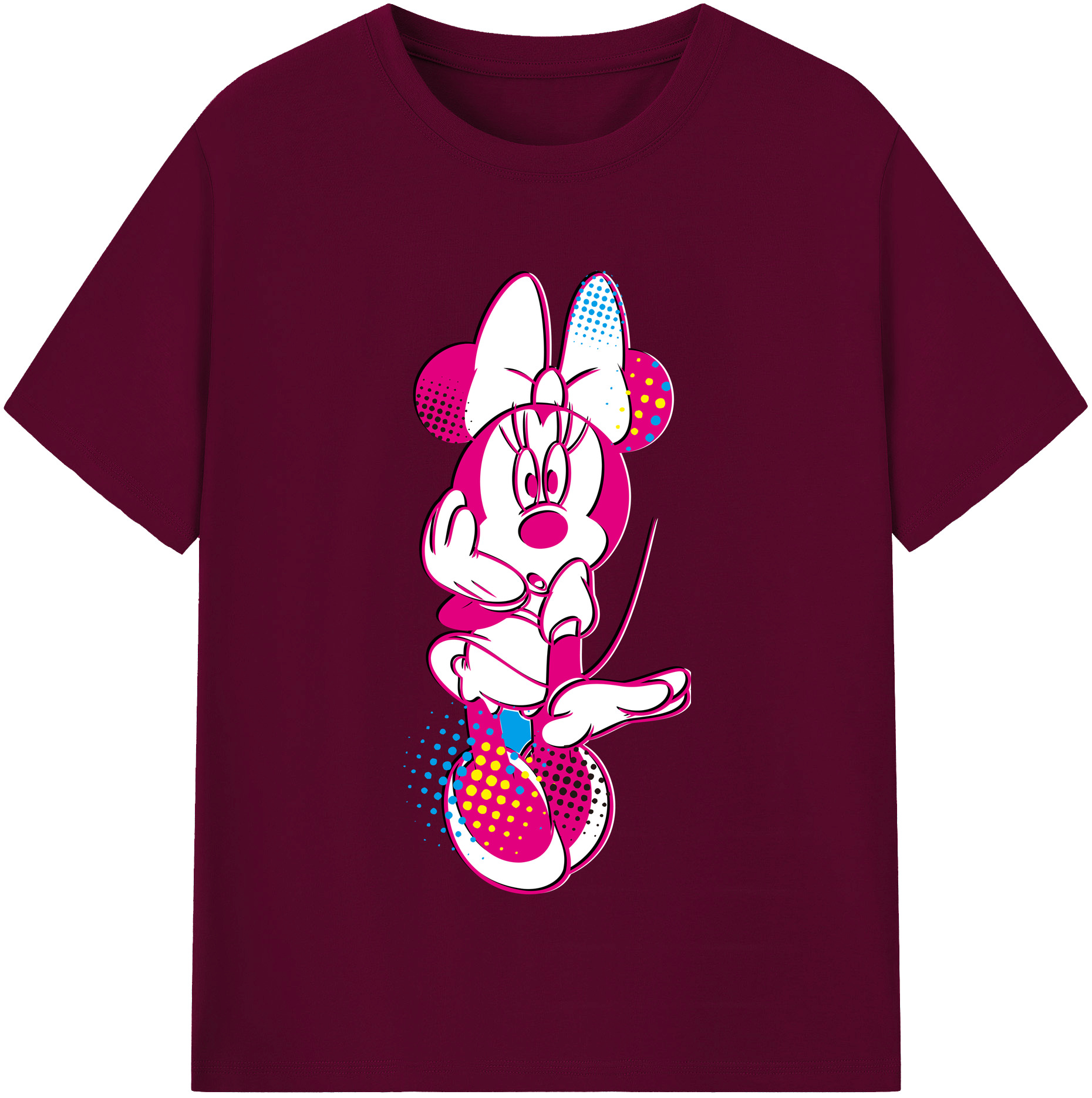 （画像用） ミッキーマウス Mickey Mouse レディースカジュアルプリントTシャツ（綿100％）